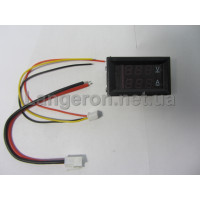 Вольт-амперметр встраиваемый DC0-100V/10A LED