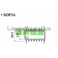Переходник SOP16 на DIP16 Mil300 (MX25L12845) 1,27 на 5,27 мм